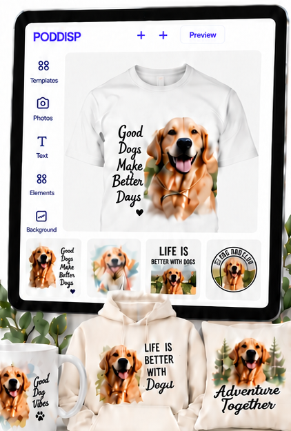 PODDISP design editor and personalized products